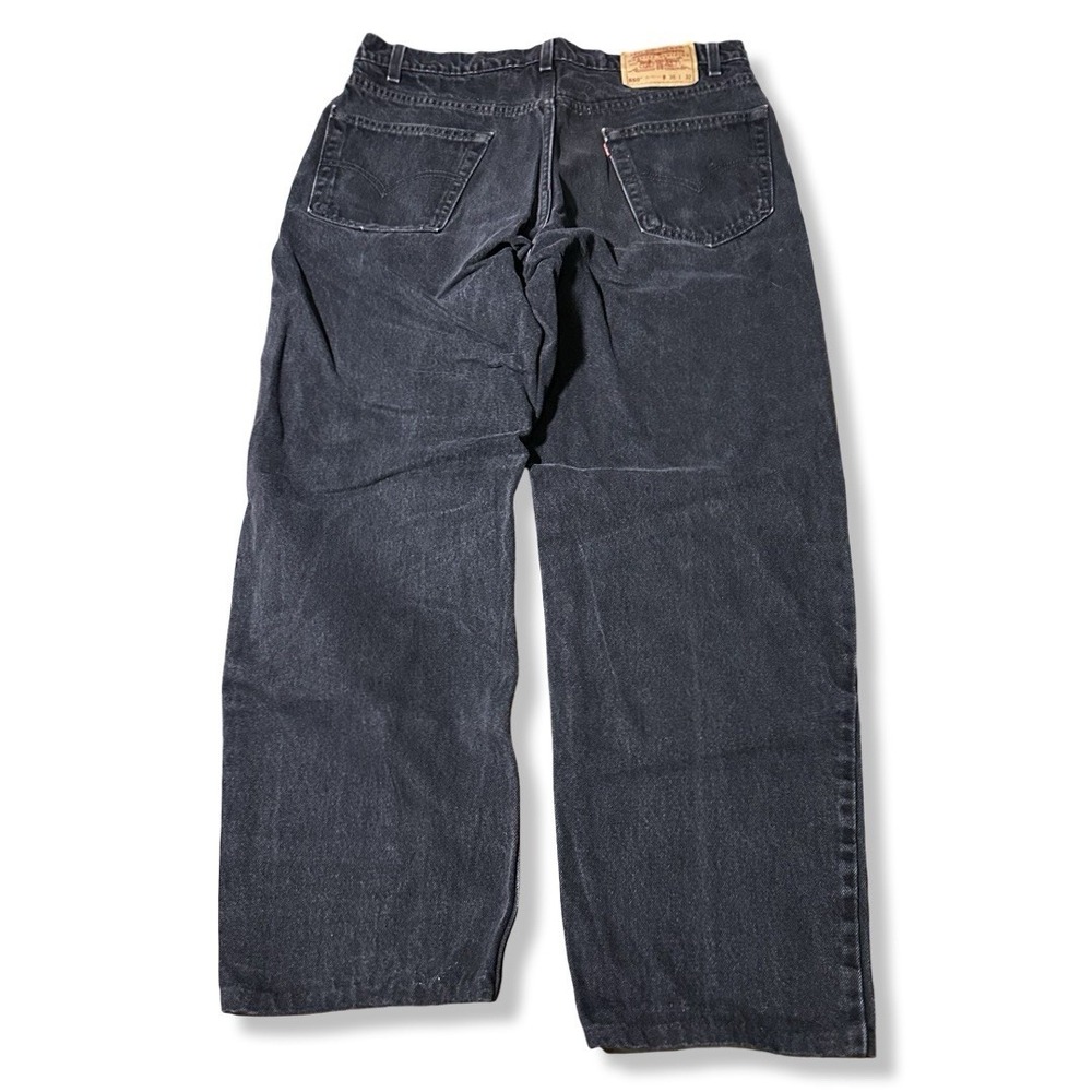 Vintage Levis 550 Relaxed Fit Black Jeans Made in USA Mens 36x32 Faded Denim